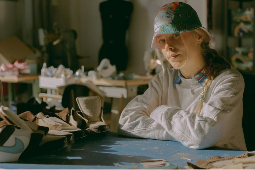 Sneaker designer working in a studio